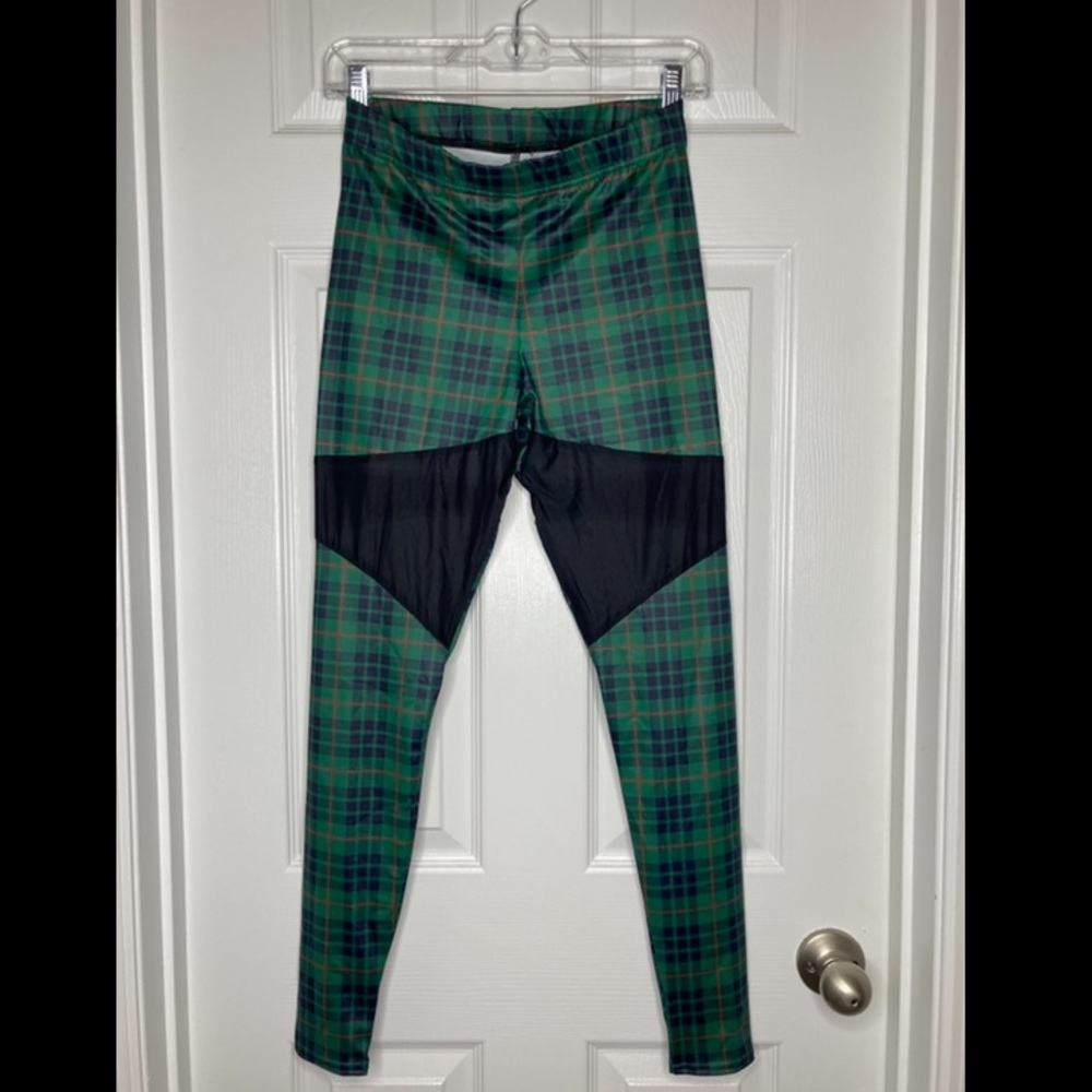 Blackmilk green tartan plaid leggings